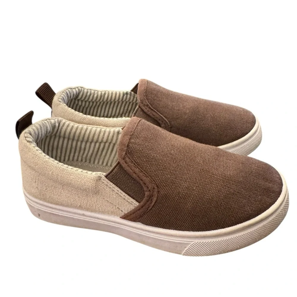 Okilol Kids Slip-On Brown Canvas Shoes size 9 - Picture 5 of 5